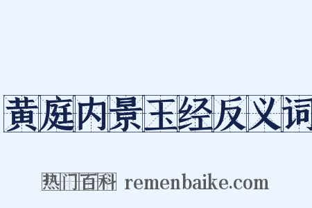黄庭内景玉经反义词是什么意思的图片